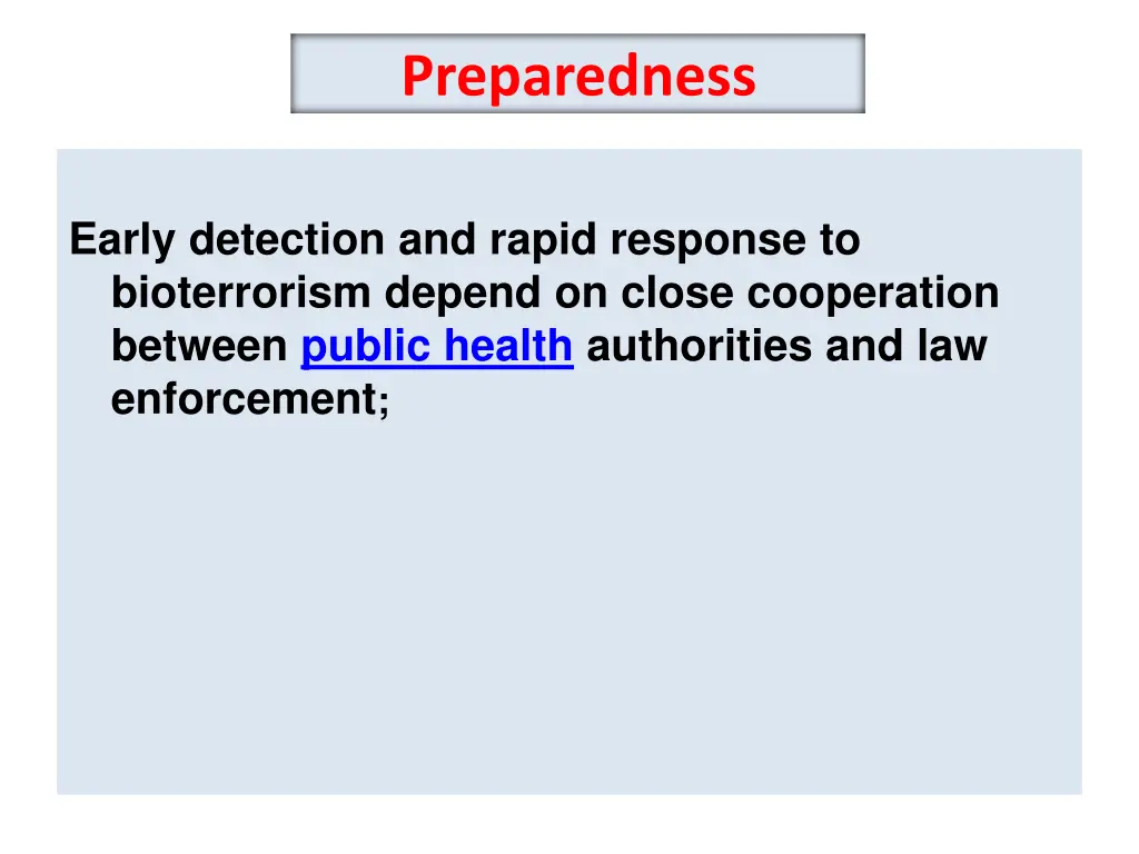 preparedness