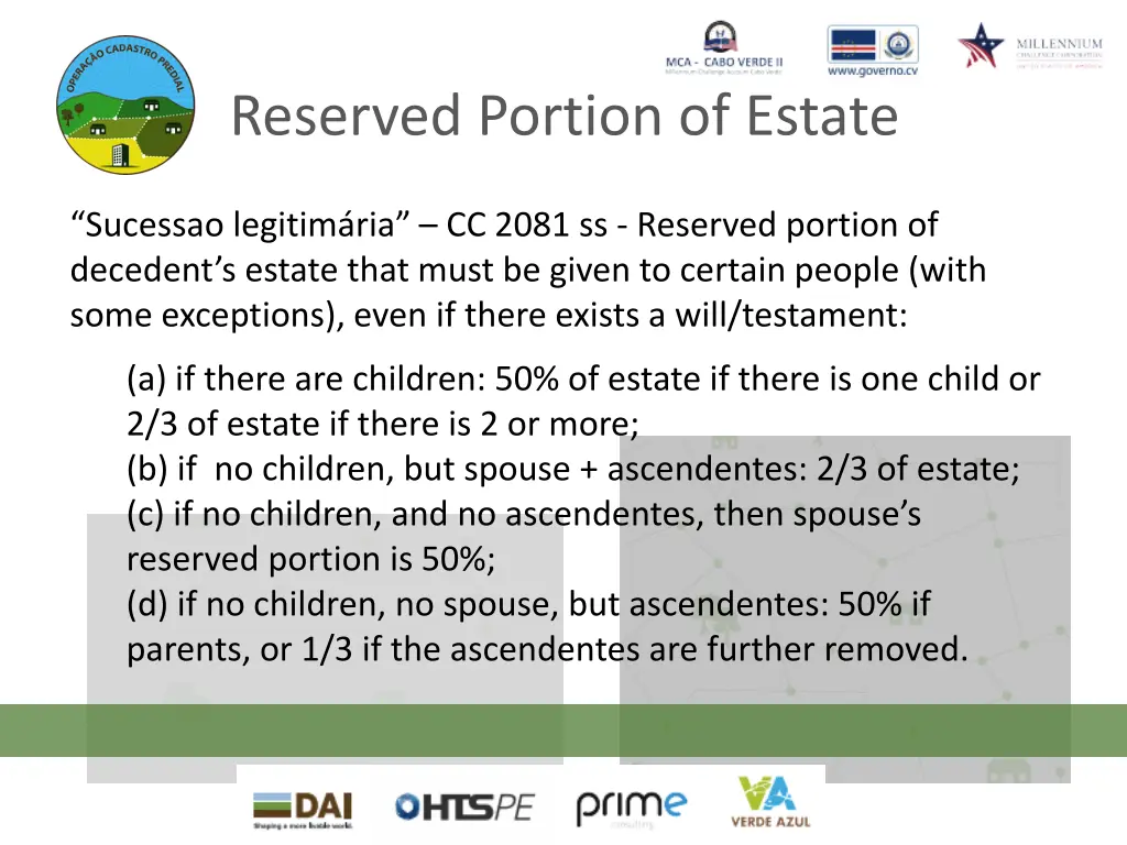 reserved portion of estate