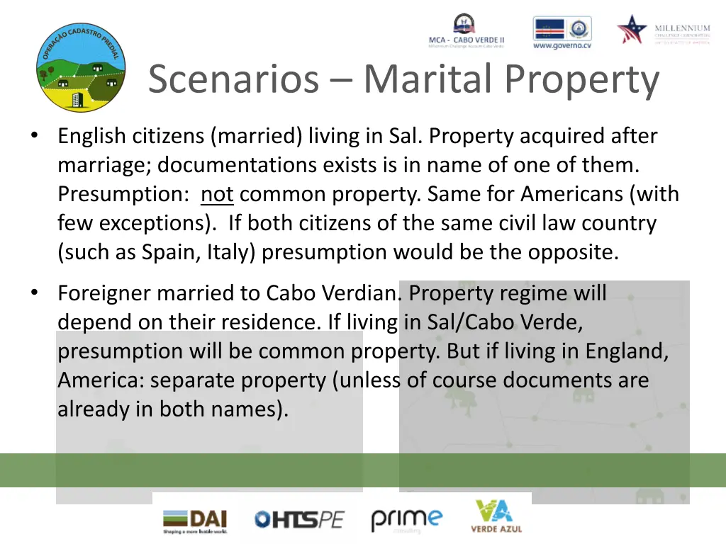 scenarios marital property