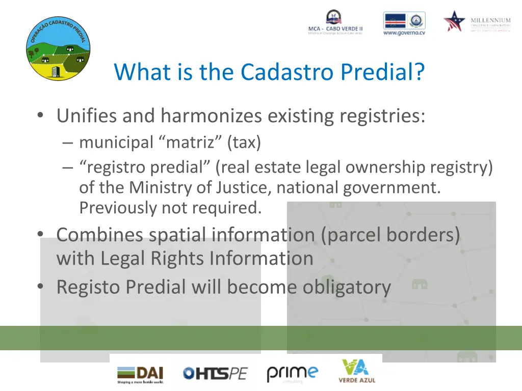 what is the cadastro predial