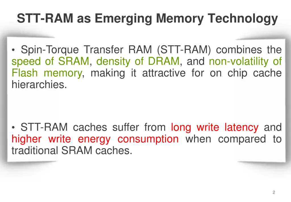 stt ram as emerging memory technology