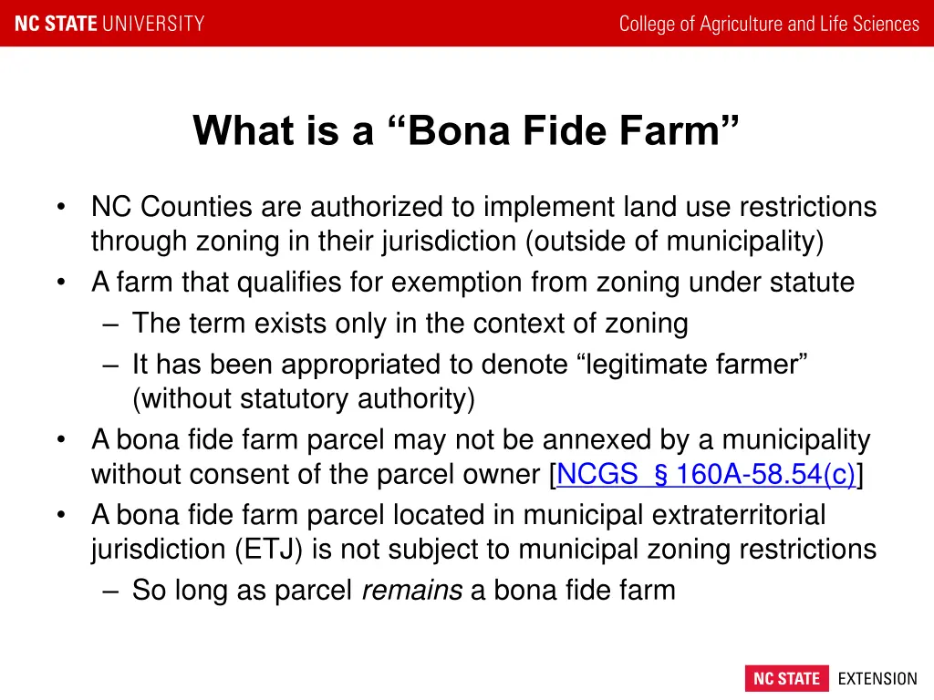 what is a bona fide farm