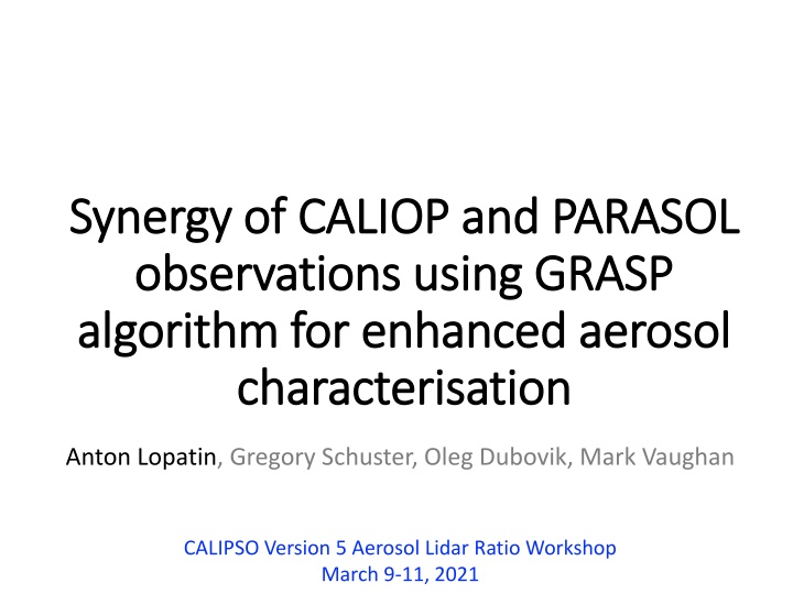 synergy of caliop and parasol synergy of caliop