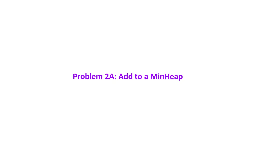 problem 2a add to a minheap