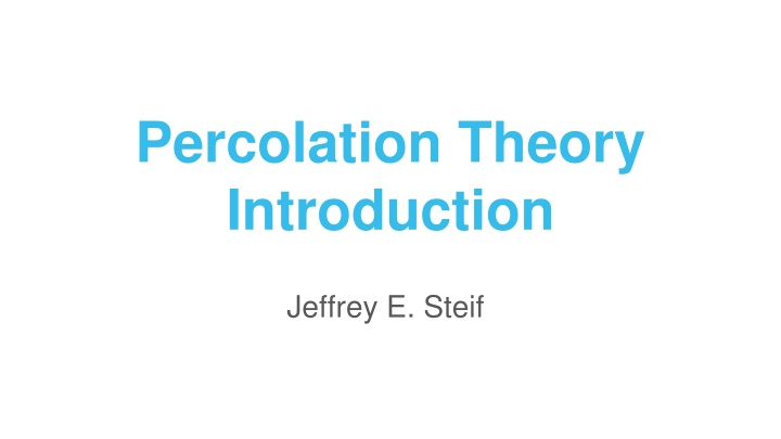 percolation theory introduction