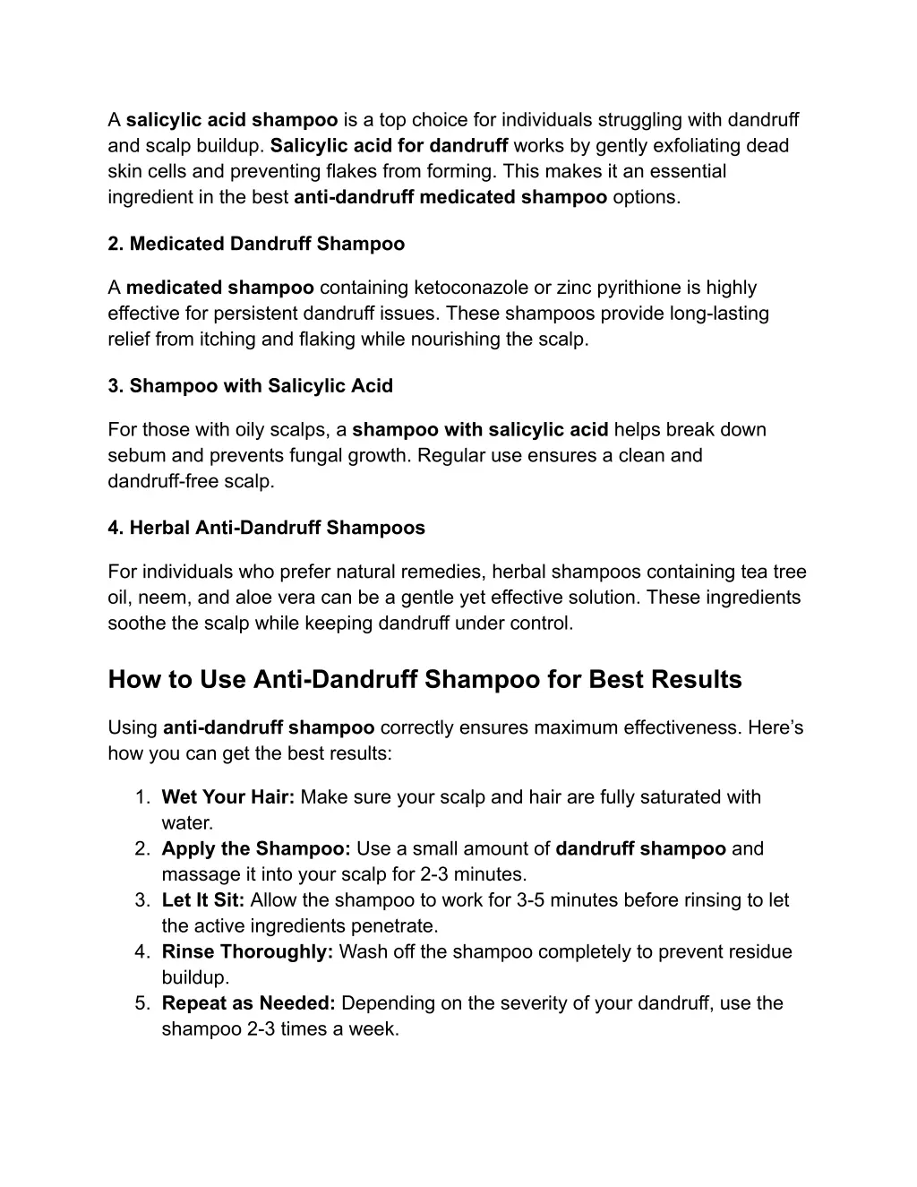 a salicylic acid shampoo is a top choice