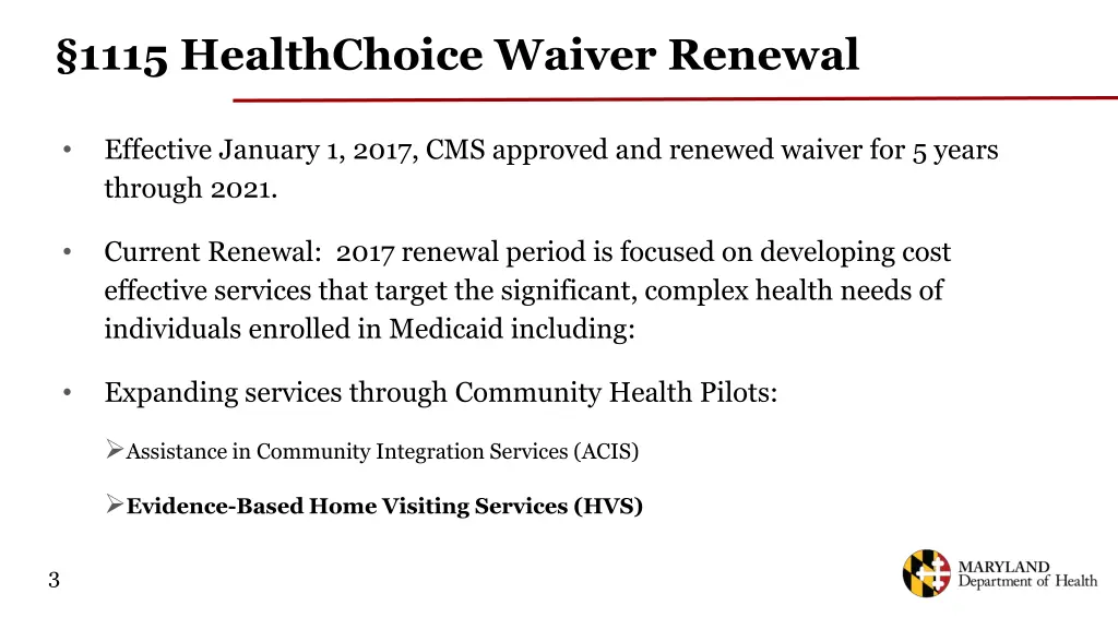 1115 healthchoice waiver renewal