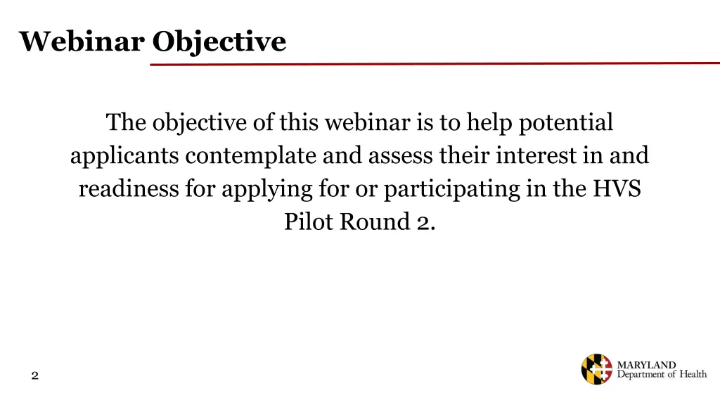 webinar objective