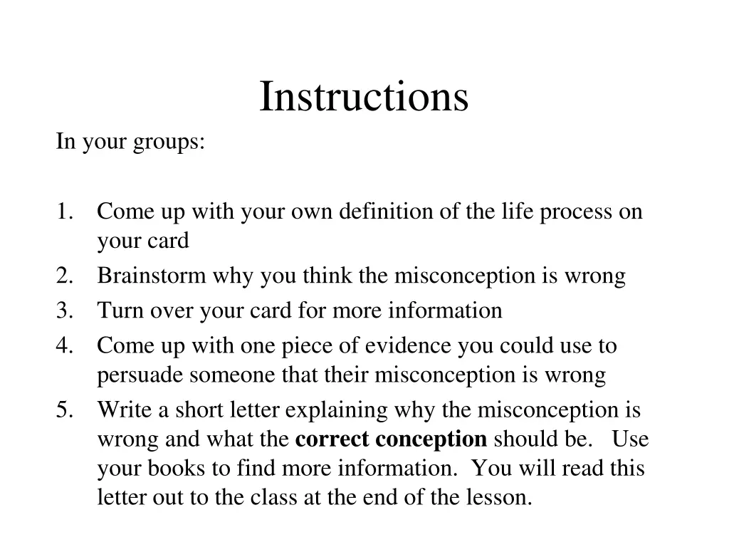 instructions