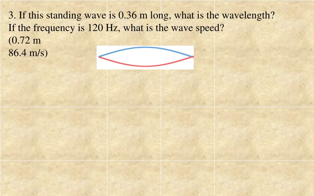 3 if this standing wave is 0 36 m long what