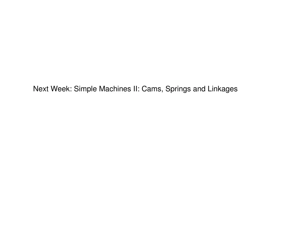 next week simple machines ii cams springs