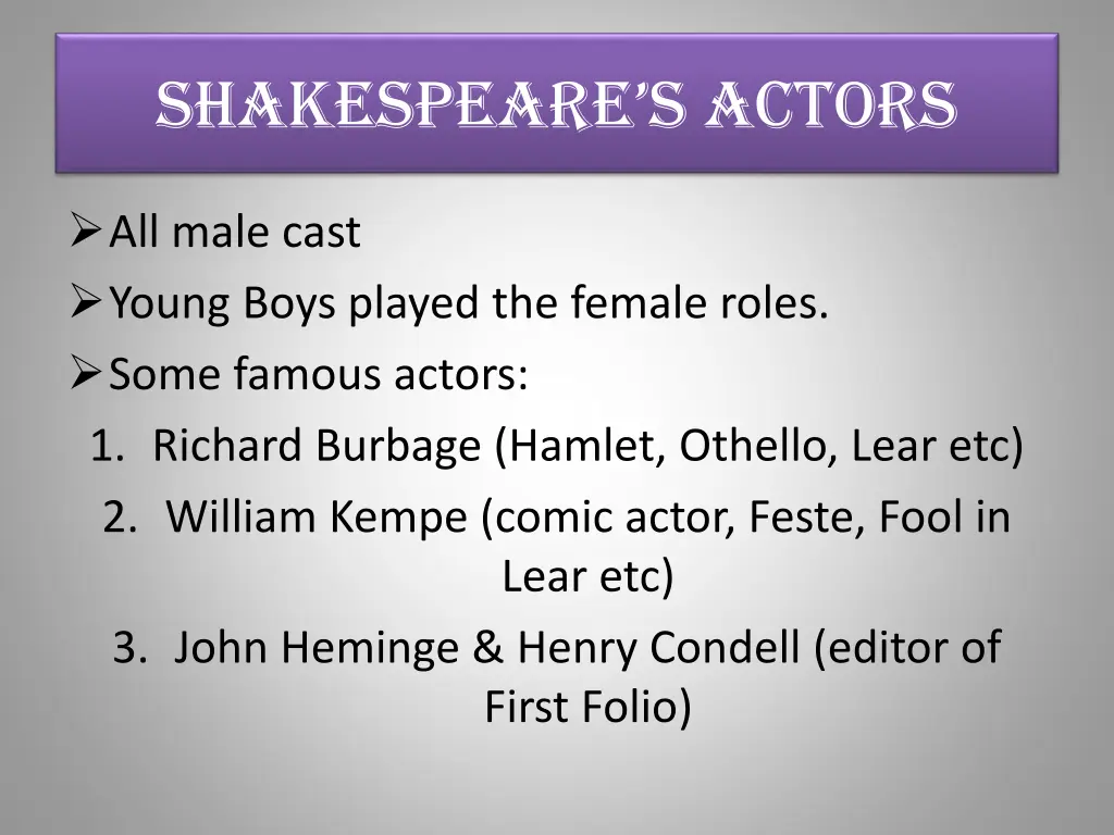 shakespeare s actors