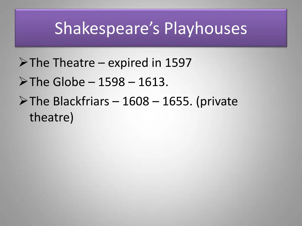 shakespeare s playhouses
