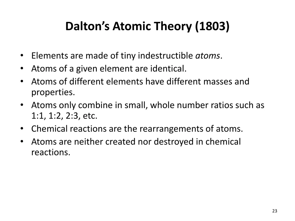 dalton s atomic theory 1803