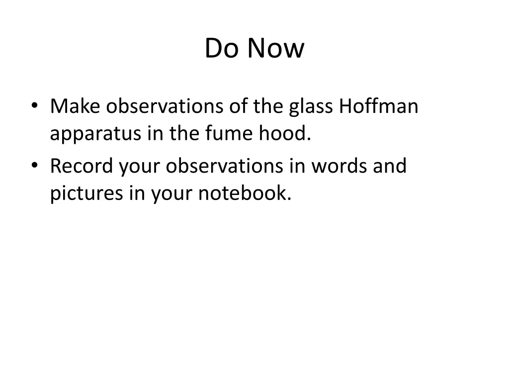 do now