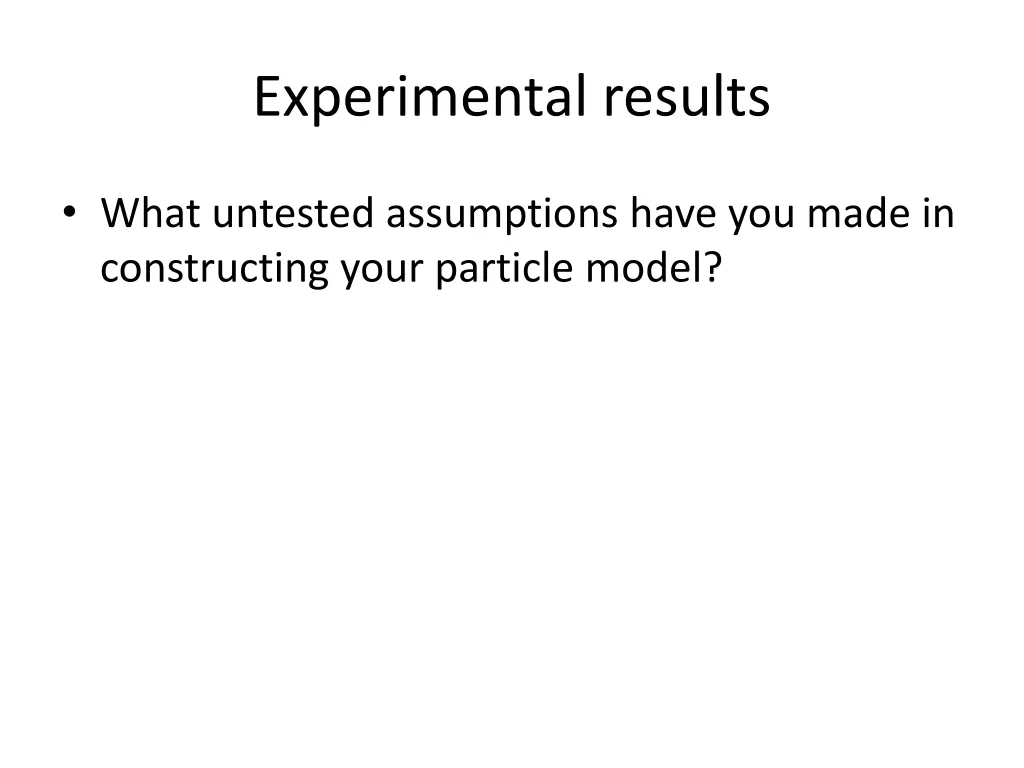 experimental results