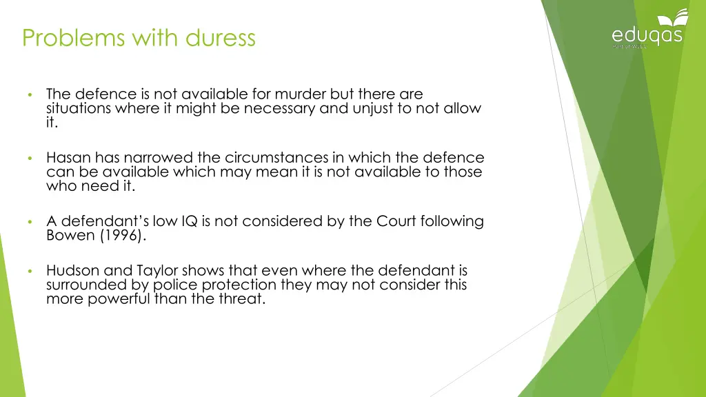 problems with duress