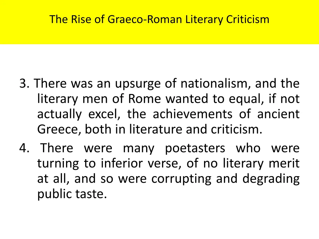 the rise of graeco roman literary criticism 2