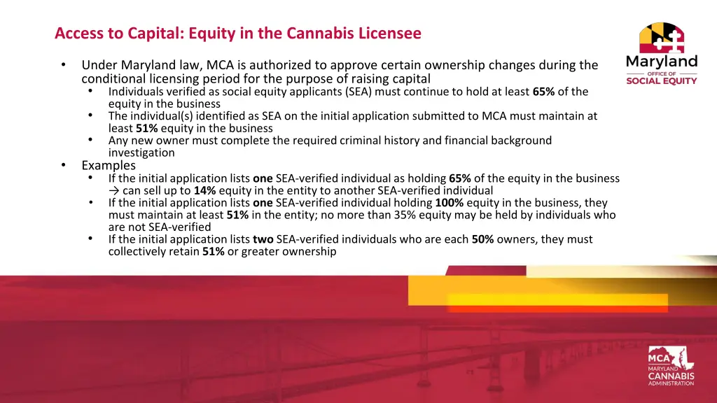 access to capital equity in the cannabis licensee