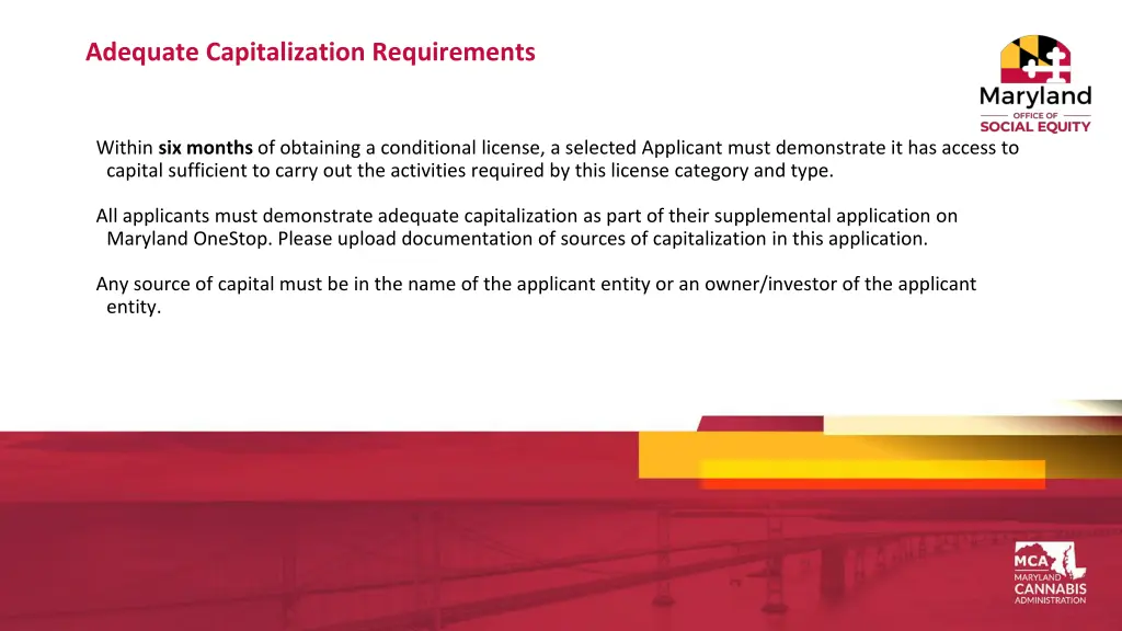 adequate capitalization requirements