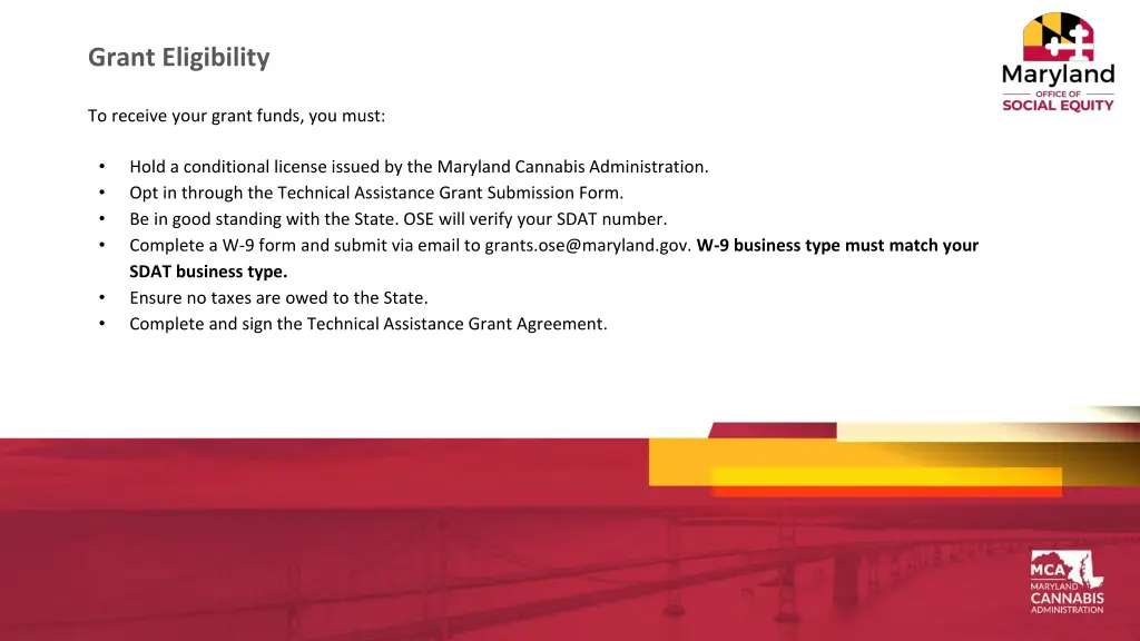 grant eligibility