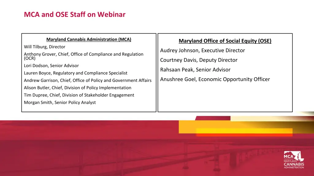 mca and ose staff on webinar