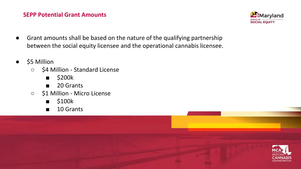 sepp potential grant amounts