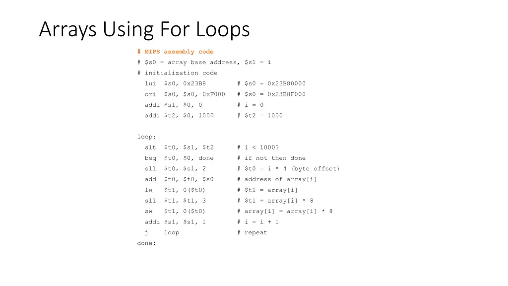 arrays using for loops 1
