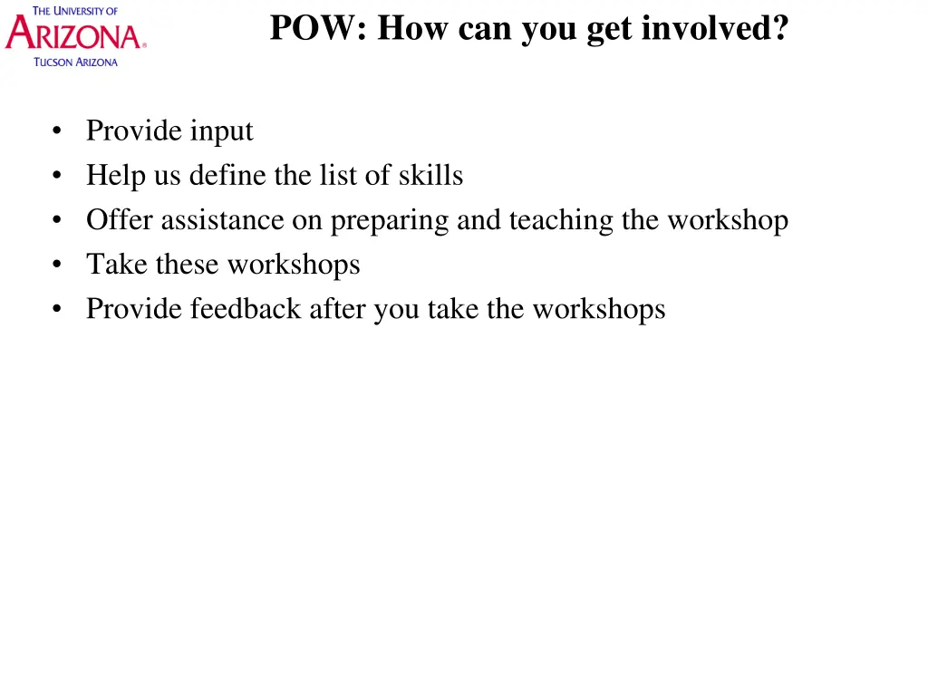 pow how can you get involved