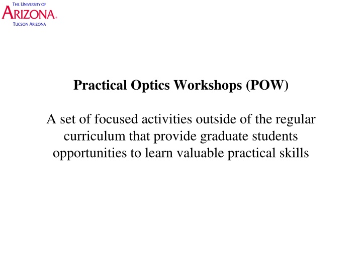 practical optics workshops pow