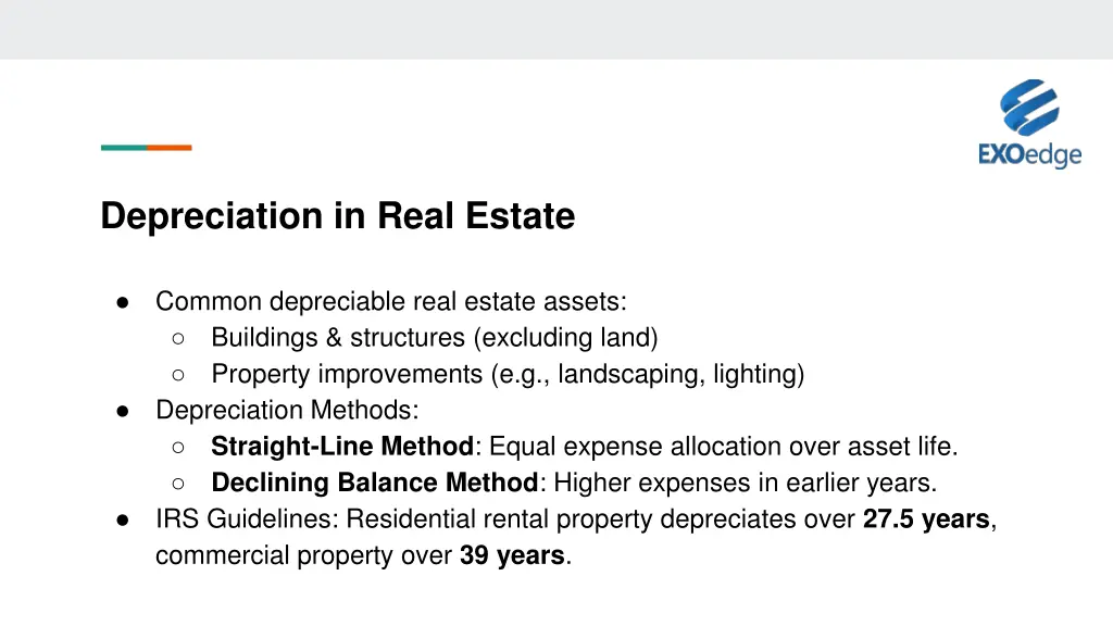 depreciation in real estate