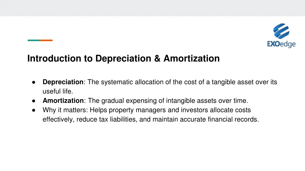introduction to depreciation amortization