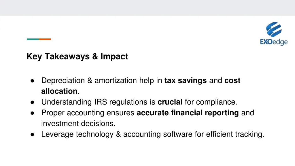 key takeaways impact