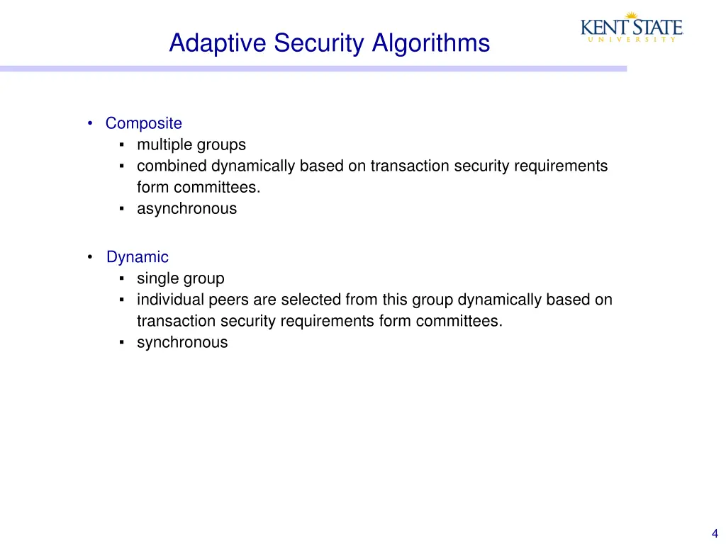 adaptive security algorithms