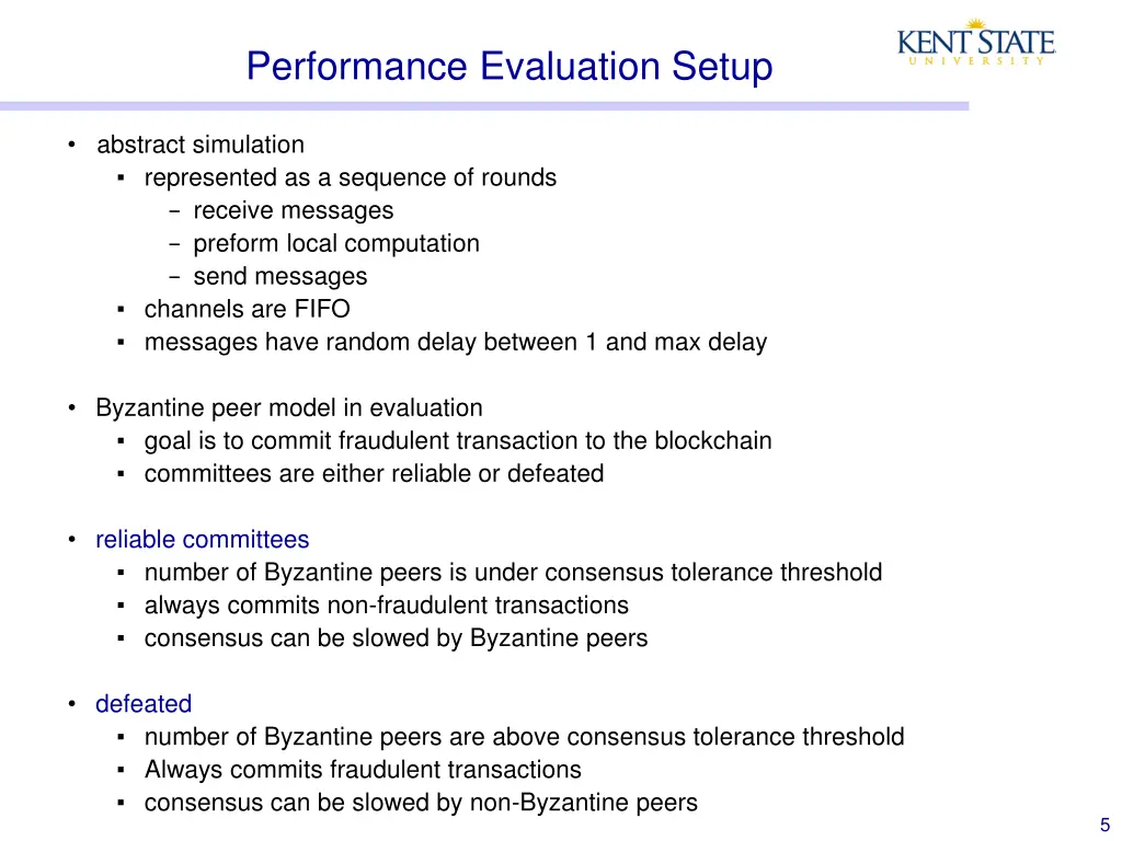 performance evaluation setup
