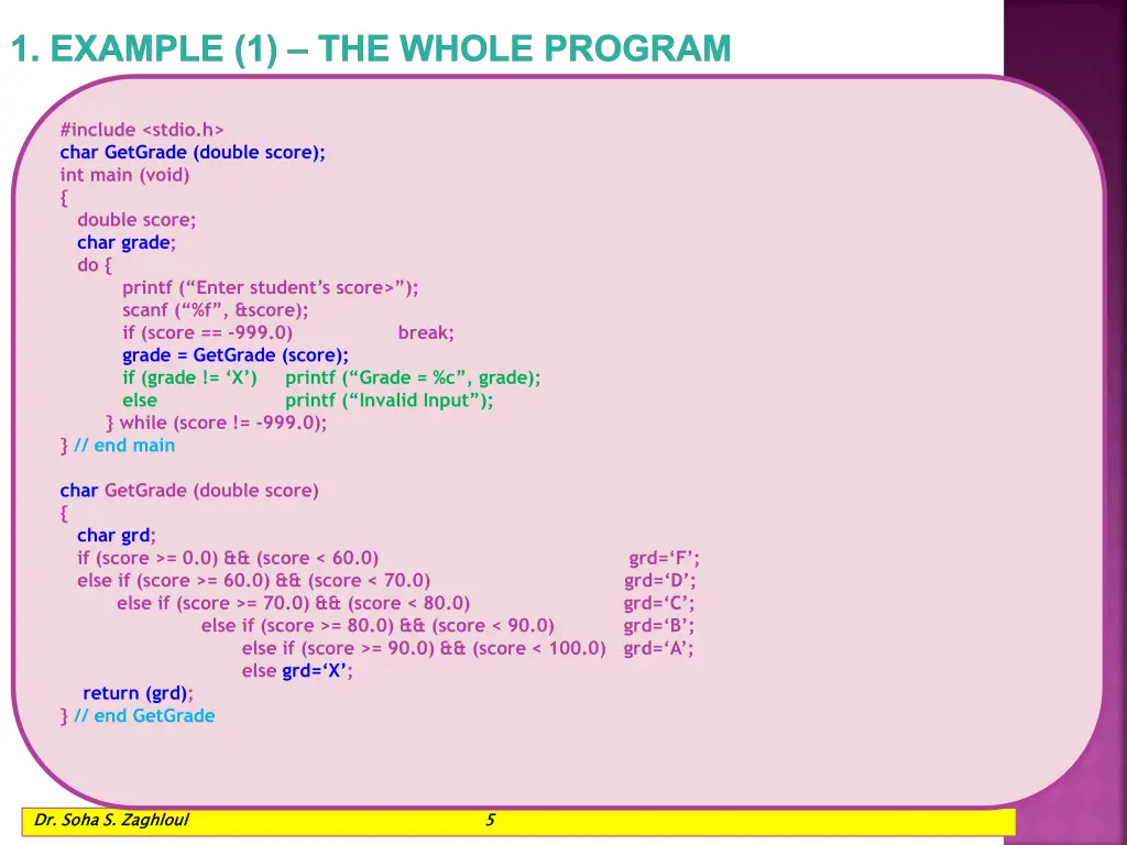 1 example 1 the whole program