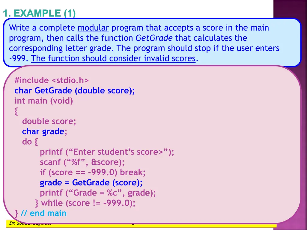 1 example 1 write a complete modular program that