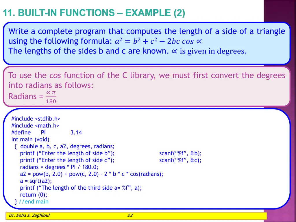11 built in functions example 2