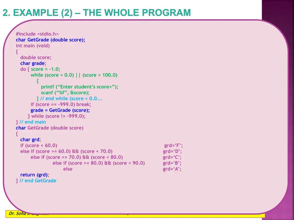 2 example 2 the whole program