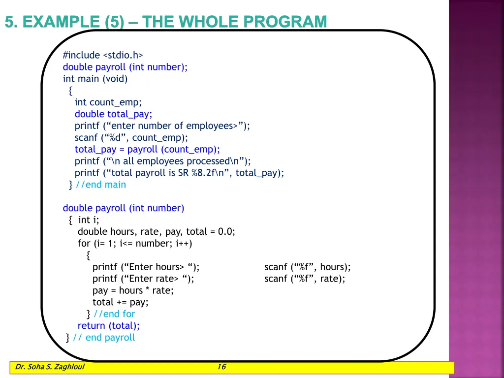 5 example 5 the whole program