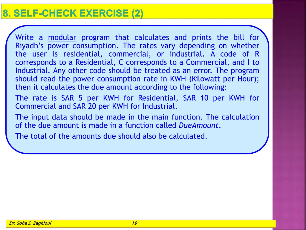 8 self check exercise 2