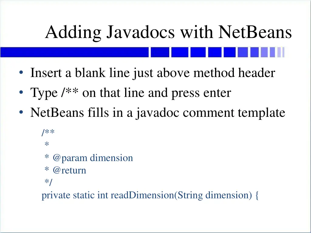 adding javadocs with netbeans