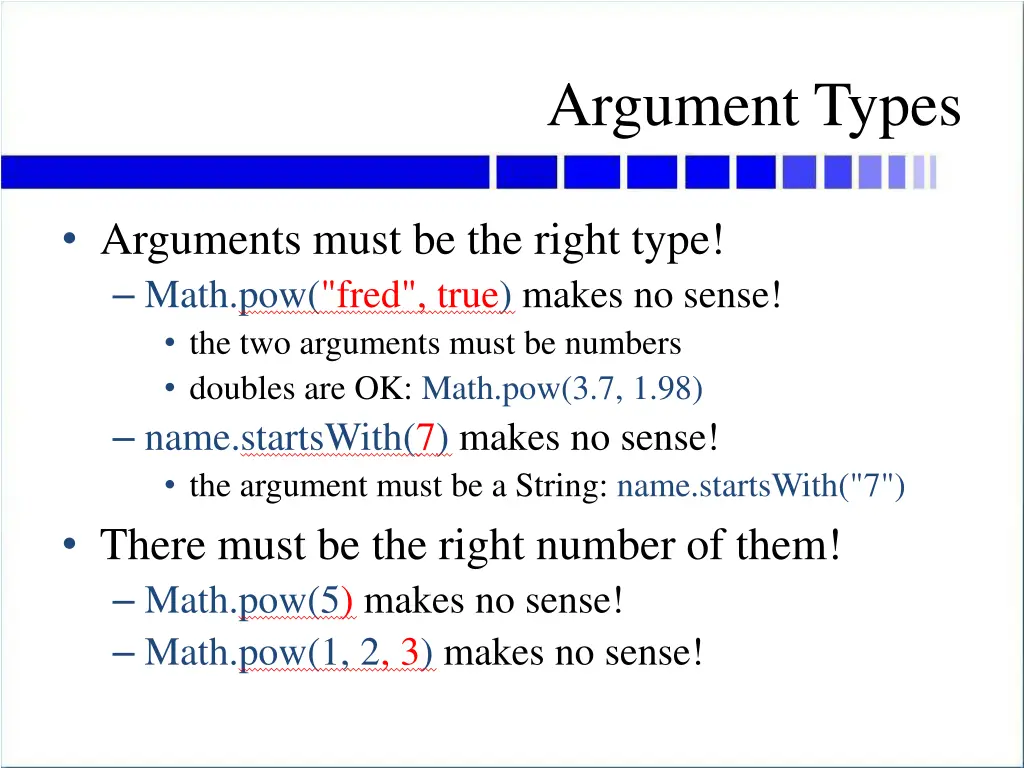 argument types