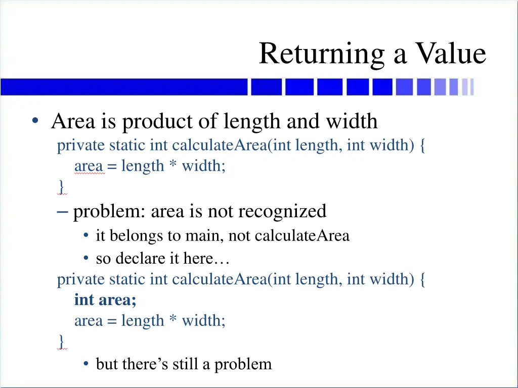 returning a value