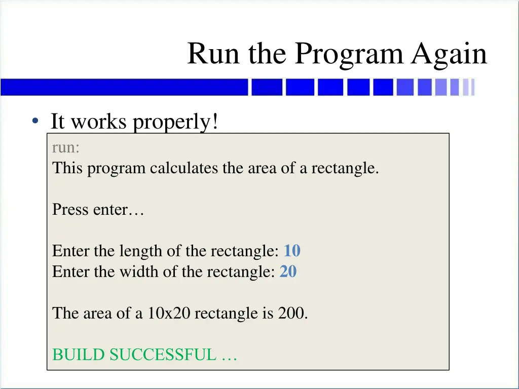 run the program again