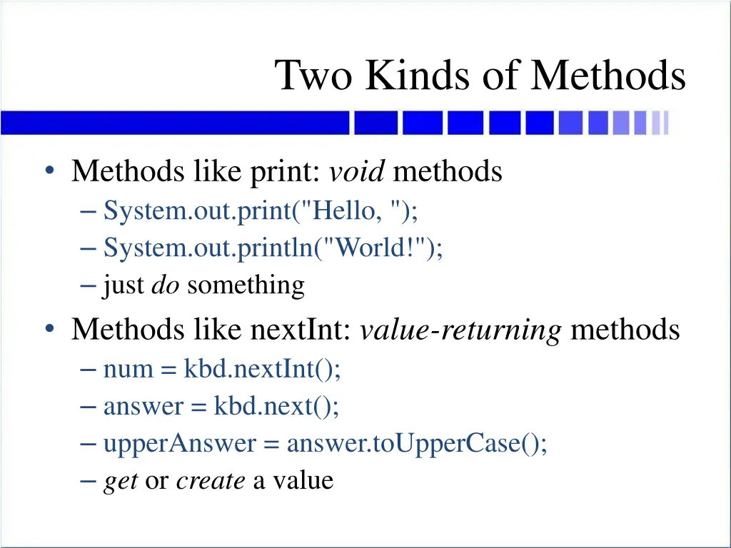 two kinds of methods