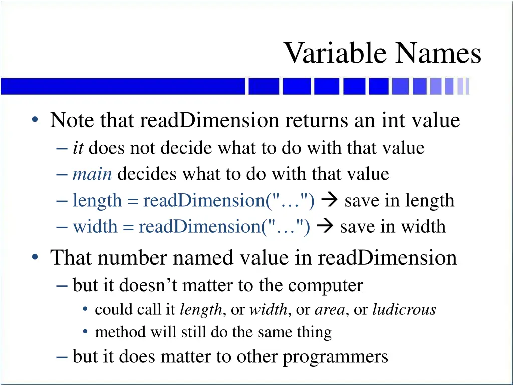 variable names