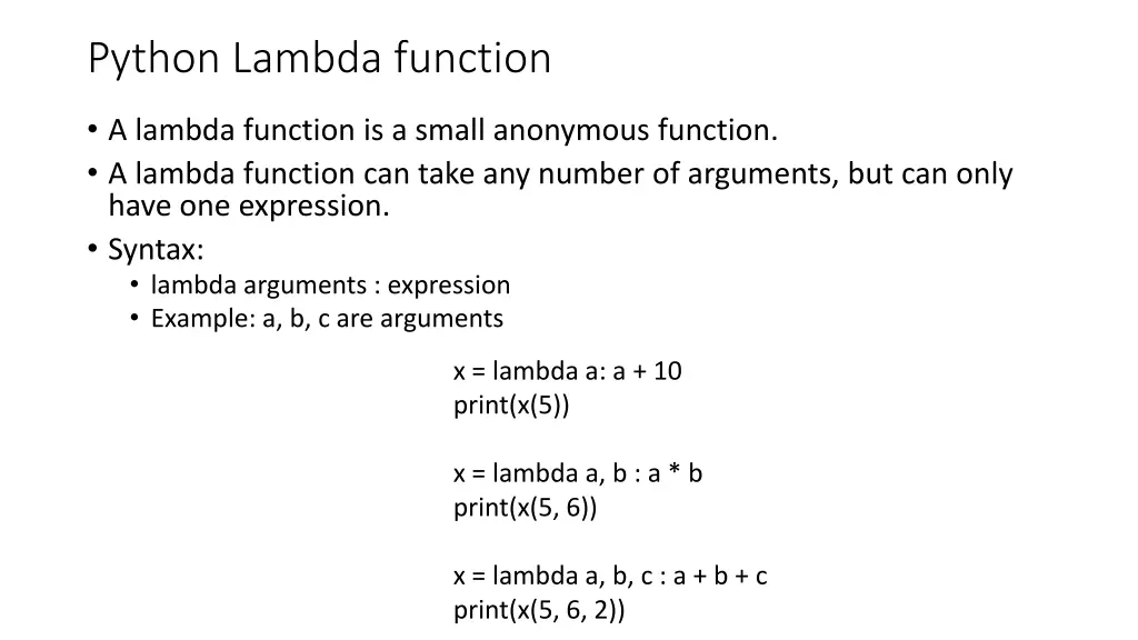 python lambda function