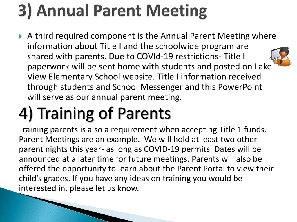 a third required component is the annual parent