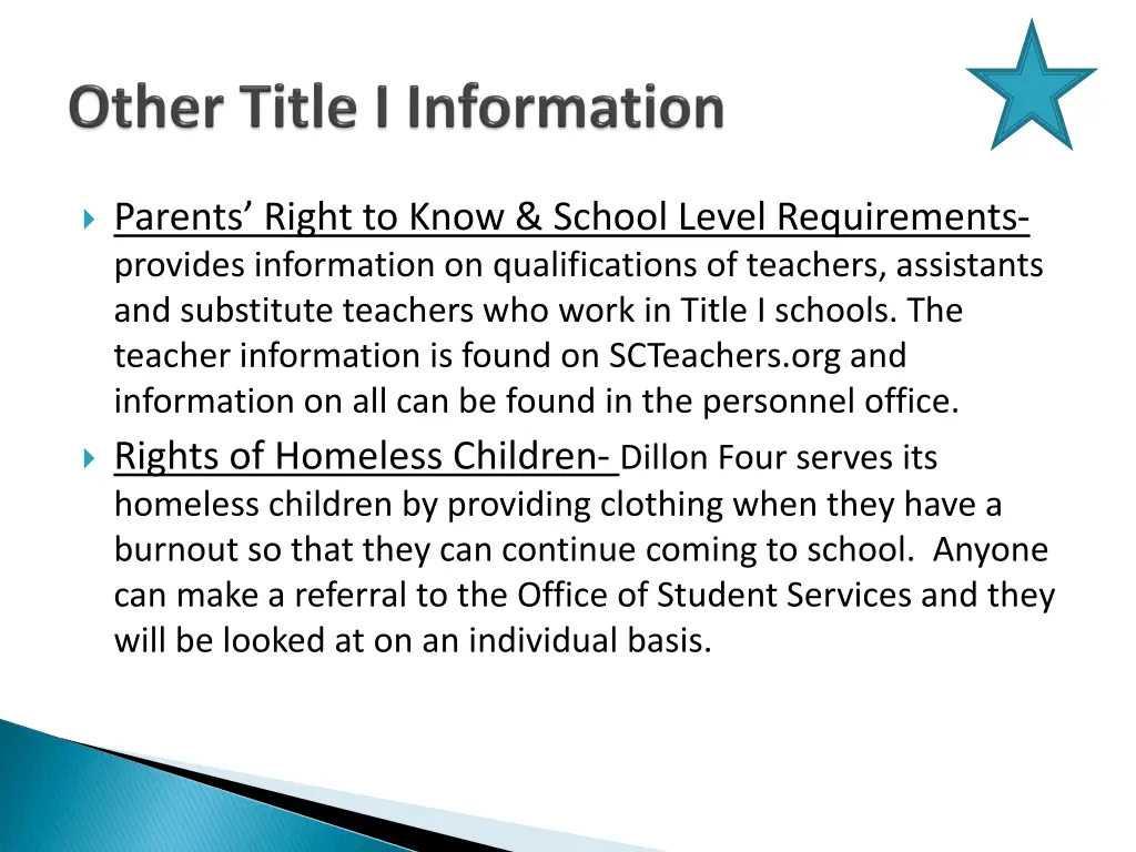 parents right to know school level requirements